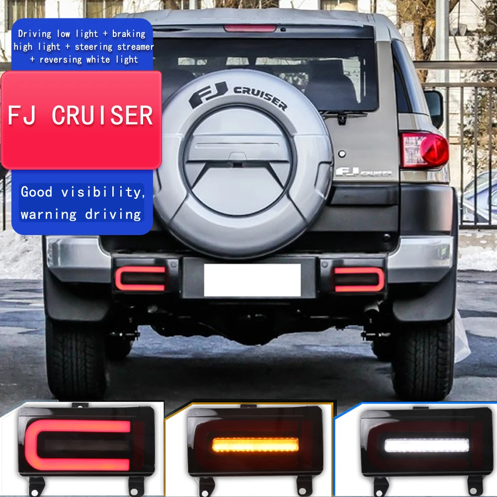 

2PCS For Toyota FJ Cruiser 2007-2020 2021 2022 LED Reflector Rear Bumper Light Fog Lamp Brake Light Turn Signal Light Fog Lamp