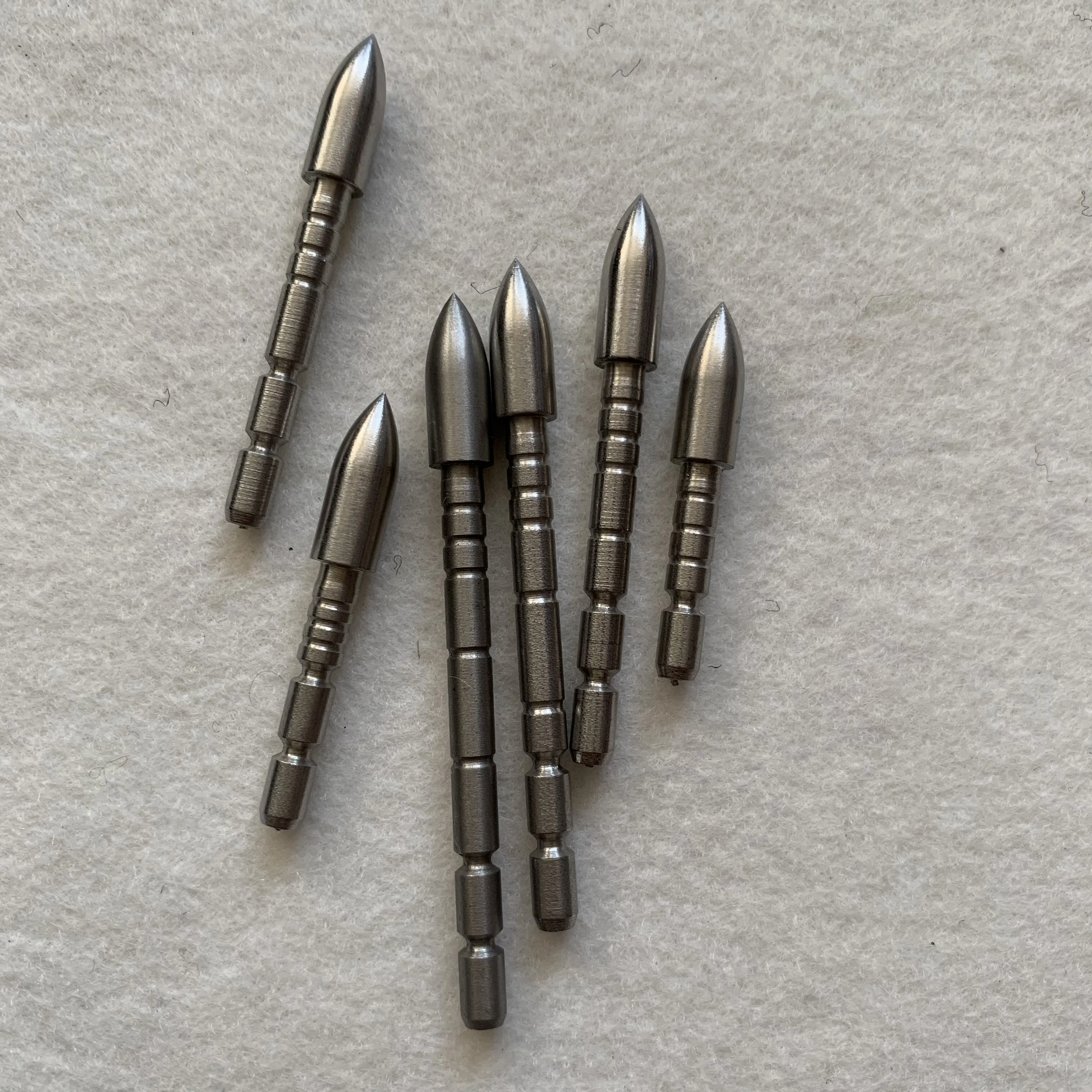 12pcs Stainless Steel Bullet Point Tip For ID 4.2 mm Arrow Shaft Arrow Head 70 80 90 100 110 120 Grain ID 4.2mm OD 6.0mm