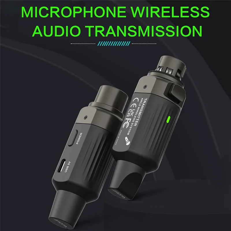 ABLB-AROMA ARC2 Wireless Microphone System XLR Microphone Transmitter Receiver For Dynamic/Harmonic Mics/PA/Mixer/DSLR Camera