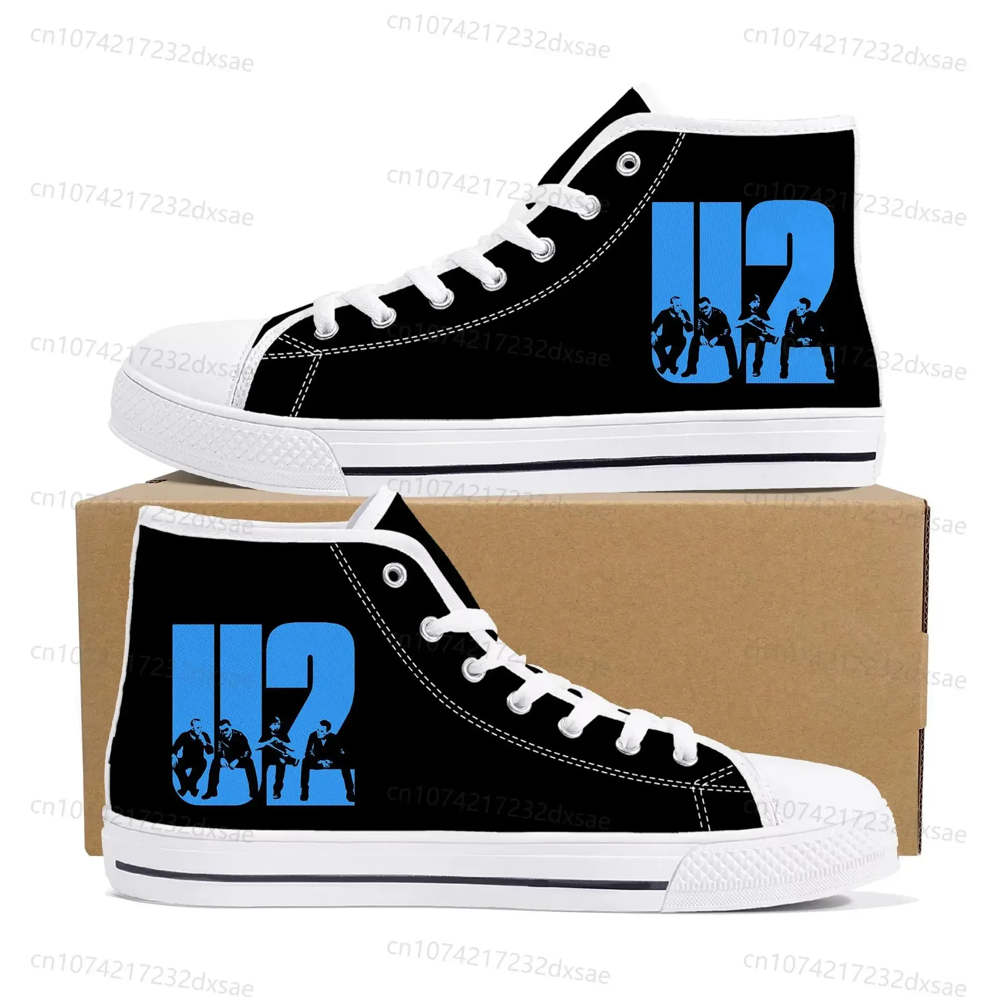 U2 Rock Band Fashion punk High Top High Quality Sneakers Men Women Teenager Canvas Sneaker Casual Couple Shoes Custom Shoes