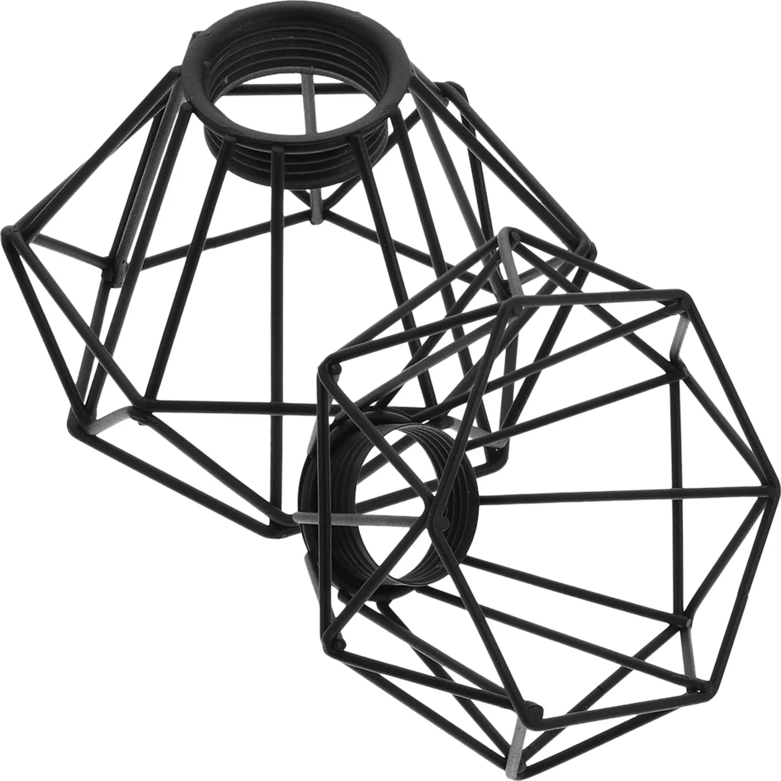 

2Pcs Vintage Ceiling Diamond Shape Lampshade Retro Metal Pendant Light Cover Industrial Lamp Guard for Living Room Bedroom