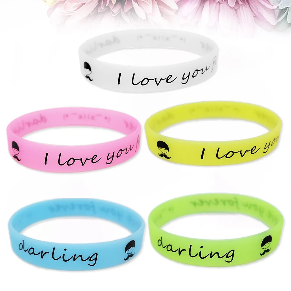 25Pcs Silicone Glow Dark For Party Favors Party Wristbands Colorful Bracelets Fitness Sports School