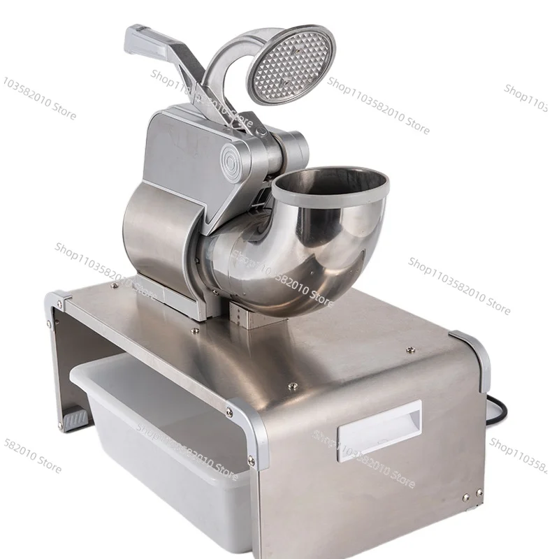 Professional Semi-automatic Ice Crusher Machine, Stainless Steel Snow Cone Maker, Household Electric Shaved Ice Shaver