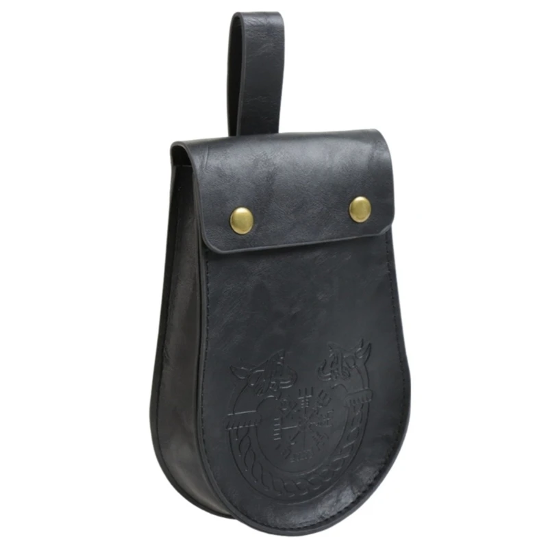 340D Ancient Nordic Coin Bag Compact Storage Solution With Tear Resistant PU