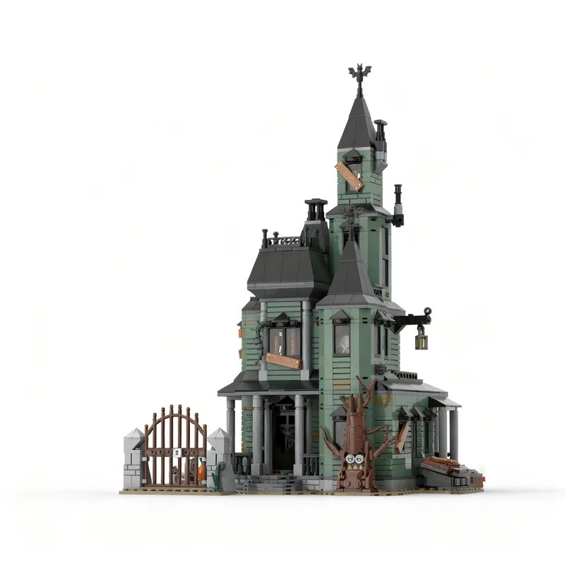 1445개 MOC 유령의 집 창작자 3 1 모델 블록 장난감 크리스마스 선물 건축 창의적 DIY 아이디어 브릭 교육용