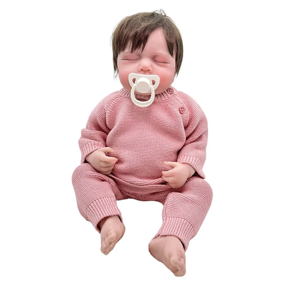 Boneca bebê reborn, silicone macio, corpo inteiro, realista, criança, 48cm, recém-nascido, veias visíveis, boneca de dormir, brinquedo, presentes para crianças