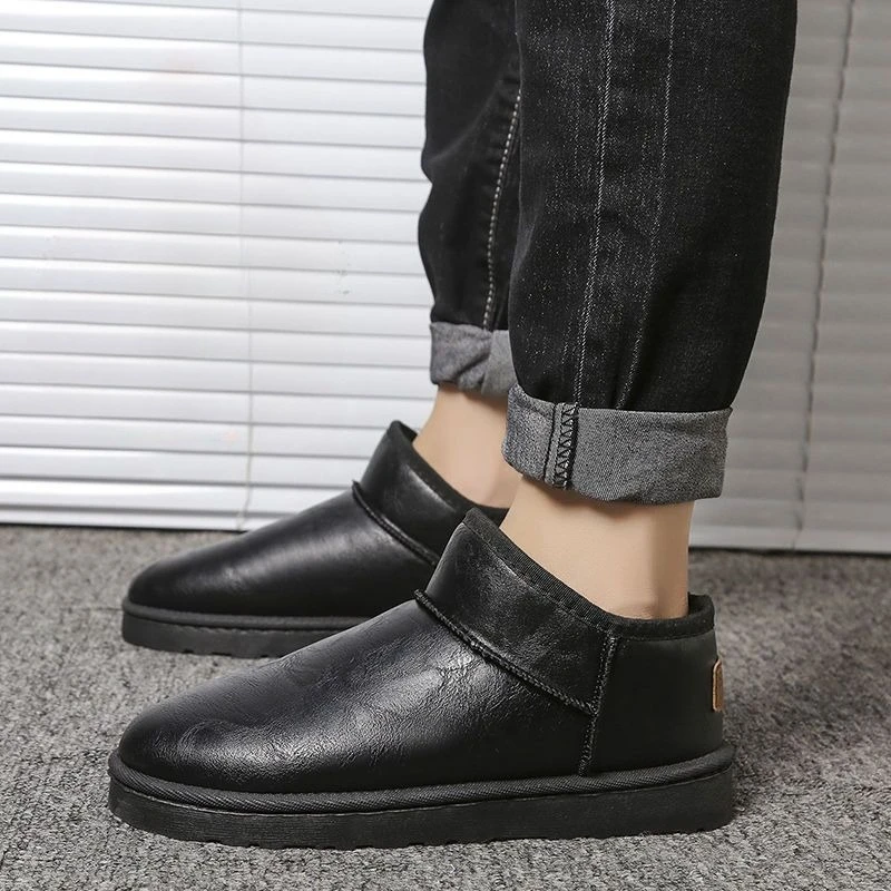 

Новые зимние мужские зимние ботинки 2025 года, теплая пушистая утолщенная водонепроницаемая нескользящая хлопковая обувь, ботинки с термоизоляцией