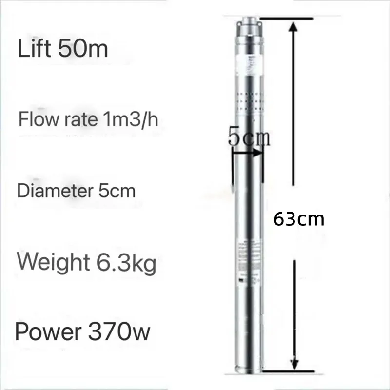 220V110V 5cm small diameter stainless steel deep well pump Household deep well pump  Clean water screw submersible pump