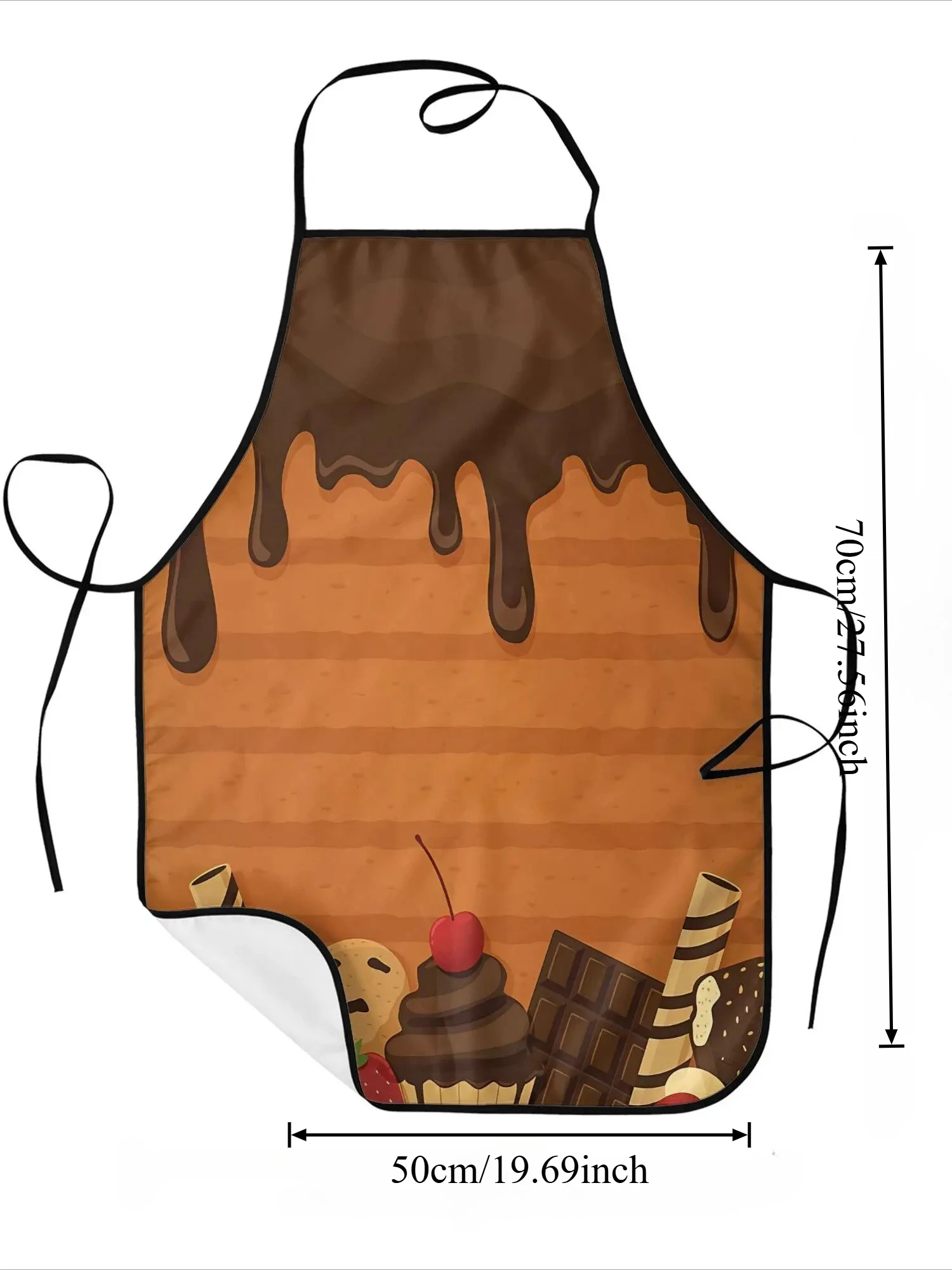 Ice Cream Print Unisex Apron, Stain-Resistant, Kitchen Work Apron