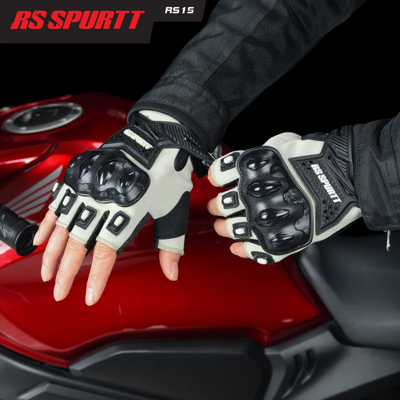 Summer Half Finger Motorcycle Gloves Breathable Anti-Slip Shock-Absorbing Lightweight Motocross MTB Riding Gear for Men Women
