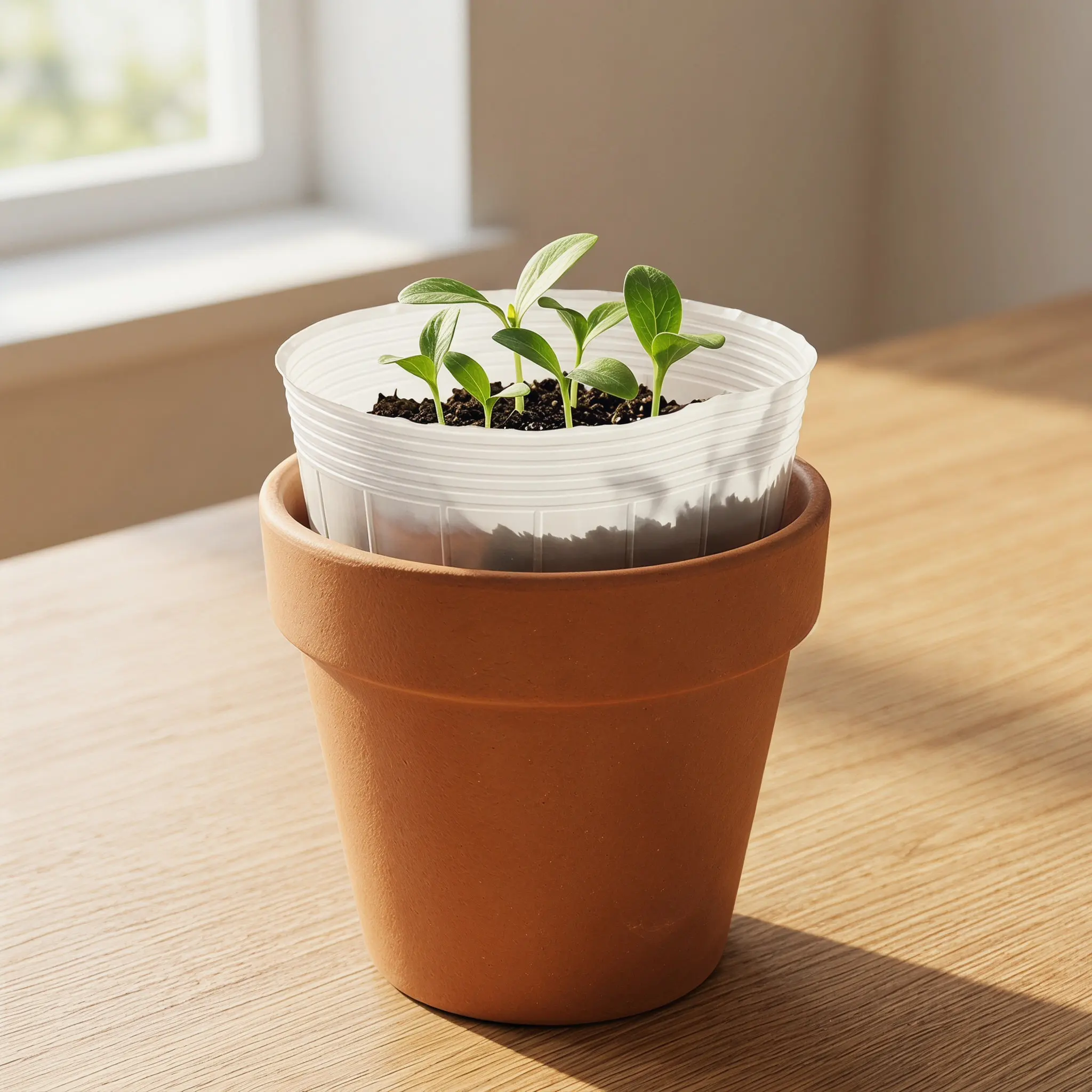 10pcs Clear Plastic Planter Liners for Flowerpots – Lightweight Nursery Pot Inserts for Garden, Home & Balcony