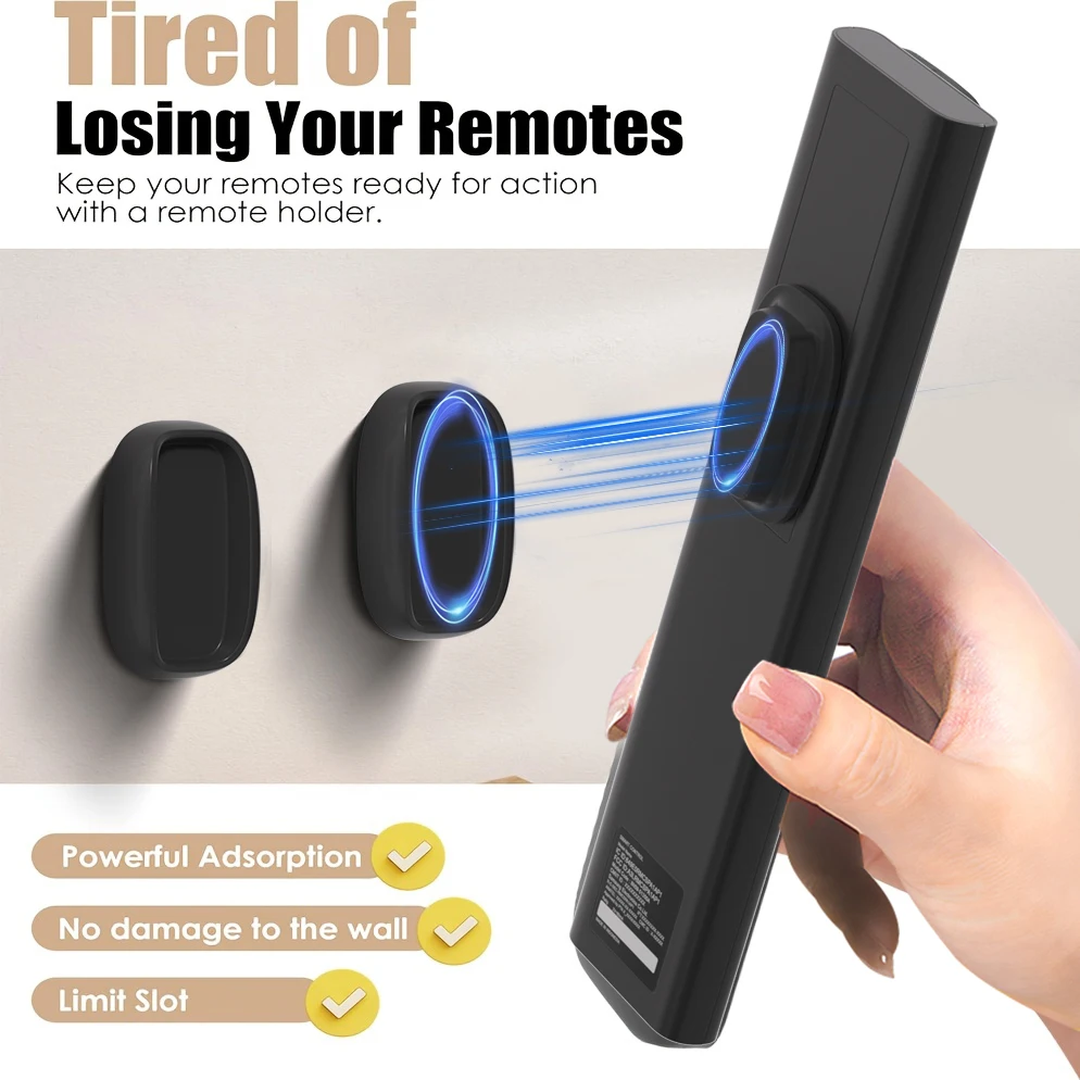 3pcs Install Remote Control with Magnetic Suction Hook, Strong Adhesive Suction Cup, Wall Mounted TV, Air Conditioning Remote C