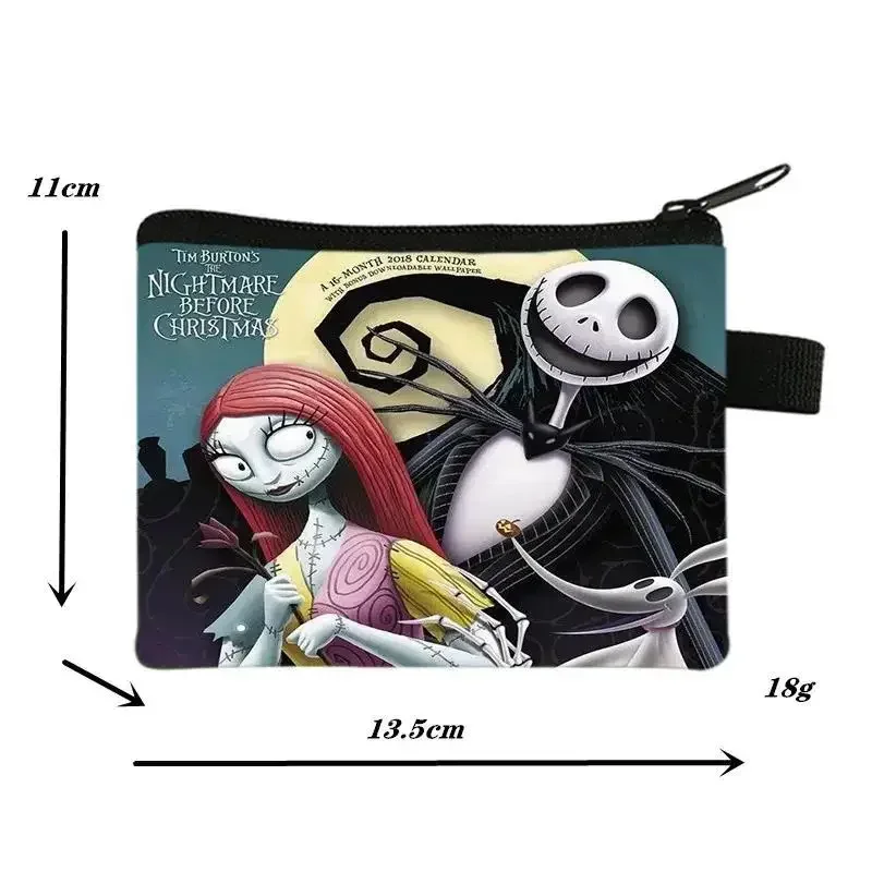 Disney The Nightmare Before Christmas Wallets Hallowmas Cute Cartoon Character Sally Jack Portable Student Coin Purse Bag Gifts