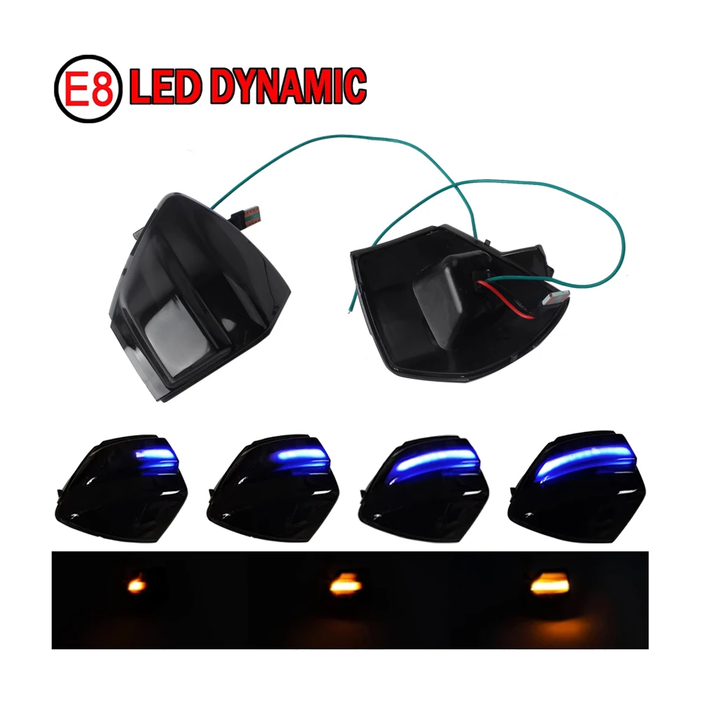 Car LED Dynamic Turn Signal Side Rearview Mirror Light for Ford S-Max 07-14 Kuga C394 08-12 C-Max 11-19 Blue Light