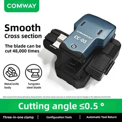 Original COMWAY CC-03 One-step Fiber Cleaver High Precision Cutting Knife Automatic High Precision Fiber Cutter 48000 Blade Life