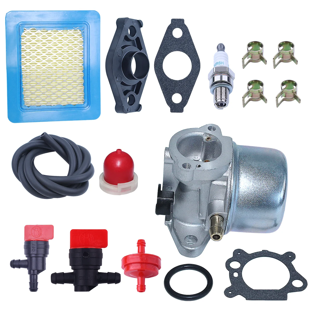 Kit di messa a punto del filtro dell'aria del carburatore per 498254 798170 498170 497347 498966   Motore 6.25 6.75HP Push Mower 675 190cc con candela