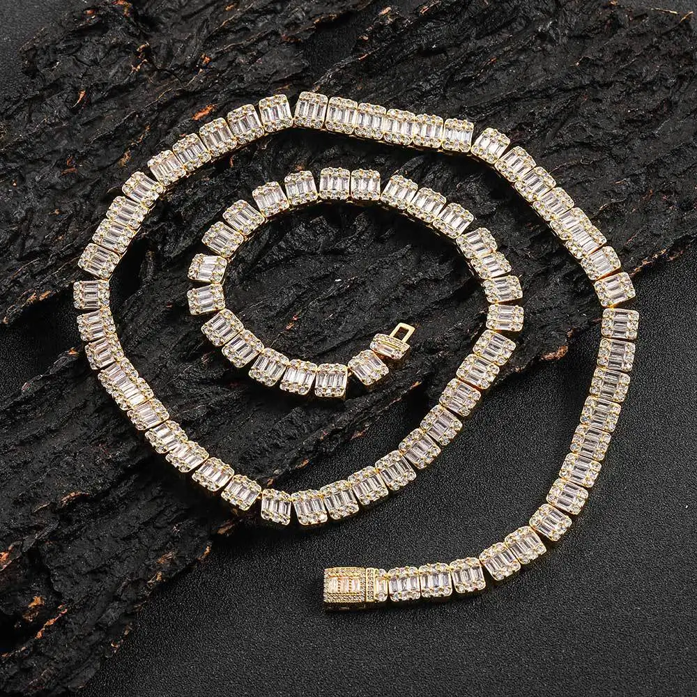 

cuban chain chain chains 8Mm Flip Buckle Zircon Rock Sugar Hip Hop Jewelry Men