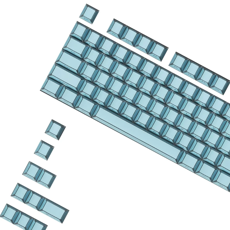 F68B Translucents PBT Fold Keycaps For Switches 97Keys Original Profile Design For Low Light Use