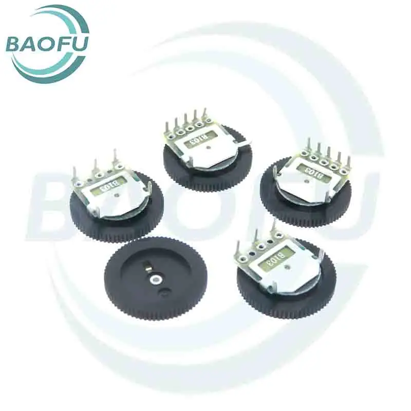 Dial Gear Potentiometer เดี่ยว/คู่ B103 B503 1K 2K 5 10 20 50K 100 200