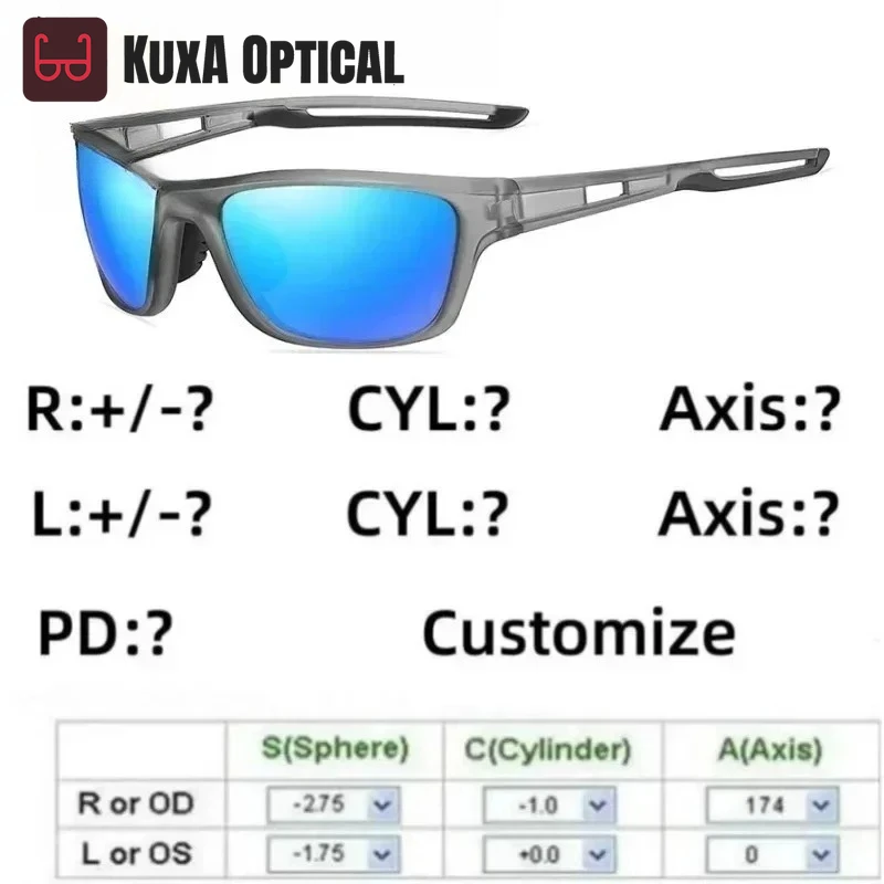 

Xuka-100-125 спортивные очки индивидуальные солнцезащитные очки для близорукости по рецепту мужские солнцезащитные очки мужские поляризационные солнцезащитные очки дальнозоркость + 10
