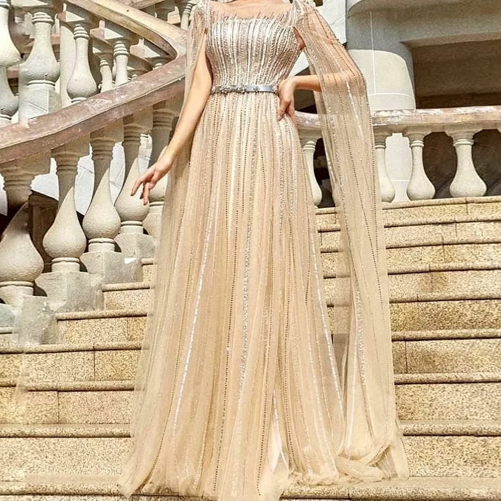 Straight Square Neck Off the Shoulder Organza Sleeveless Watteau Train Elegant and Luxury Evening Dresses Beading Crystal Belt