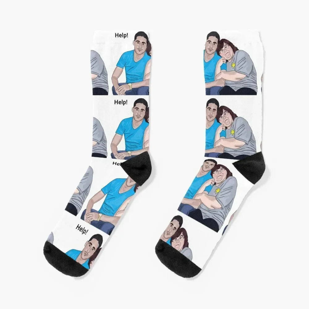 Danielle and Mohammed - Help - 90 day fiance Socks hip hop heated Men's Socks Man Women's