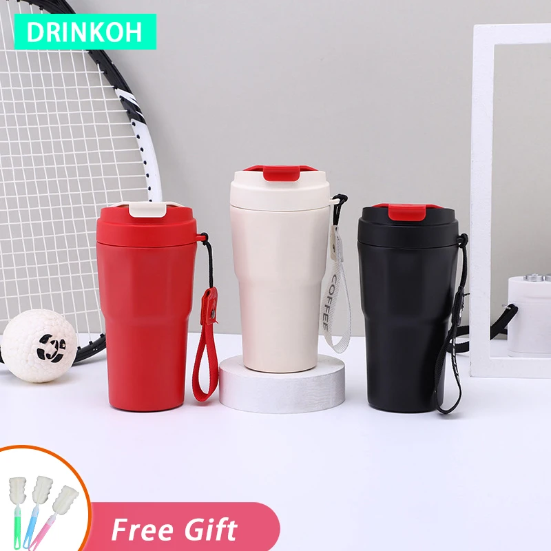 

In-Car Vacuum Flasks Creative Thermal Tumbler 450ml Coffee Mug Milk Tea Water Bottle Travel Thermos Portable Cafe Insulated Cup