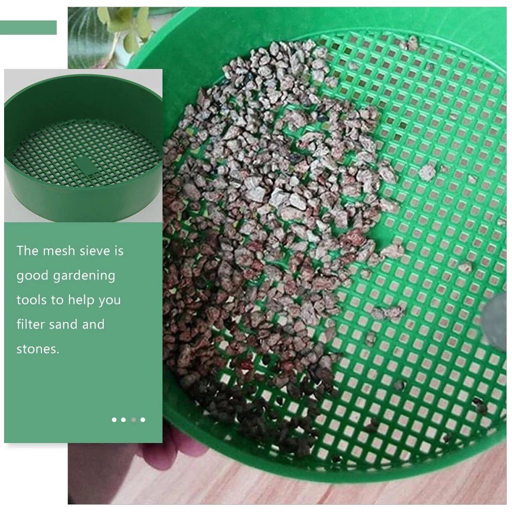 Plastic Garden Sieve 20cm Diameter Mesh Screen for Sifting Soil Rocks Debris Compost Planting Tool Home Backyard Gardening