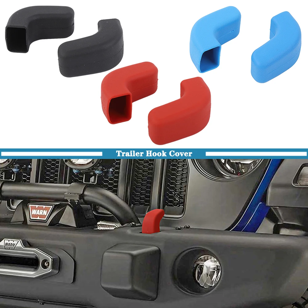 Car Exterior Front Bumper Tow Bar Trailer Hook Protector Cover for Jeep Wrangler JL JK Gladiator JT 2007-2020 2021 2022 2023