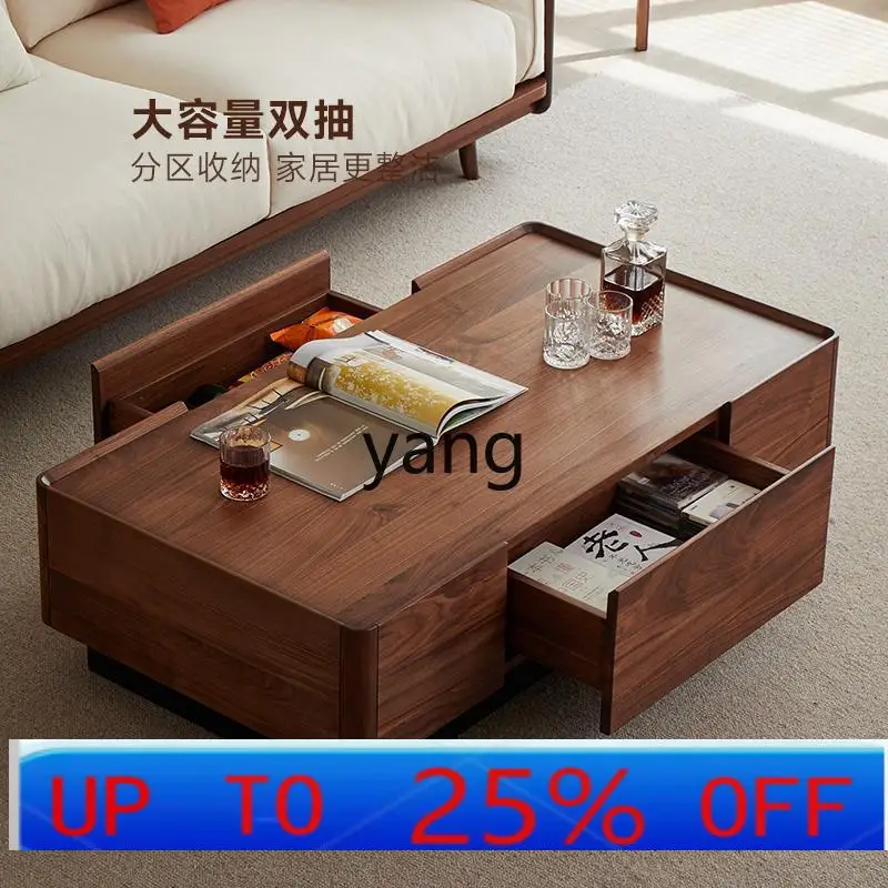 

LCX black walnut coffee table all solid wood living room home tea table short coffee table