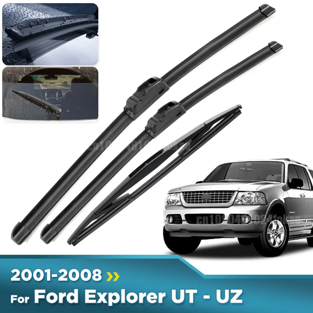 

For Ford Explorer UT - UZ 2001-2008 2002 2003 2004 Wiper Front&Rear Wiper Blades Windshield Windscreen Window Brushes 22"20"16"