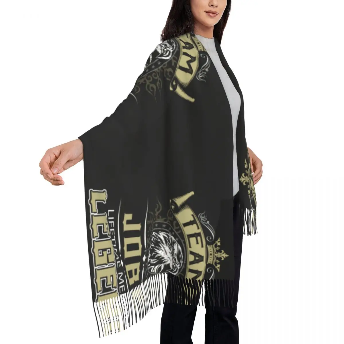 Eagle Lifetime Scarf Jobe Name Print Outdoor Shawl Wraps with Tassel Female Fashion Scarves Wraps Winter Design Bufanda Mujer