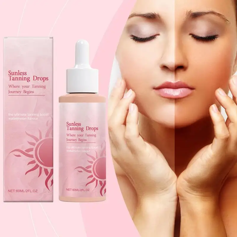 Gotas autobronceadoras de 60ml para mejorar la piel, bronceador líquido, bronceador Natural para cara y cuerpo, previene quemaduras solares, productos bronceadores sin sol