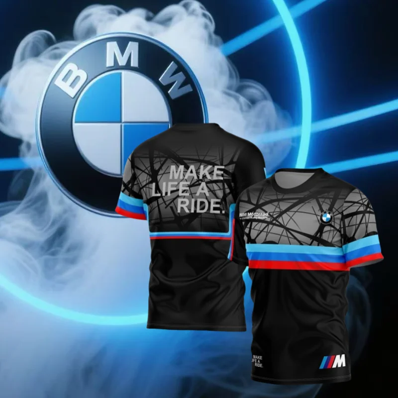 

2025 Summer BMW Men's Racing Quick-Drying T-Shirt Short Sleeve Motorcycle Comfortable Breathable Lovers Casual Fashion Loose Y2K