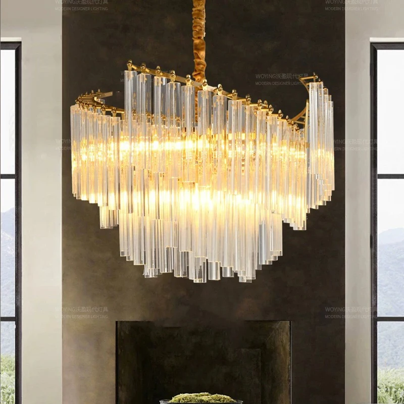 Home Decorationpendant Lights, Luxury Crystal Living Room Chandelier Dining Room Pendant Lamp Ceiling Light Indoor Lighting