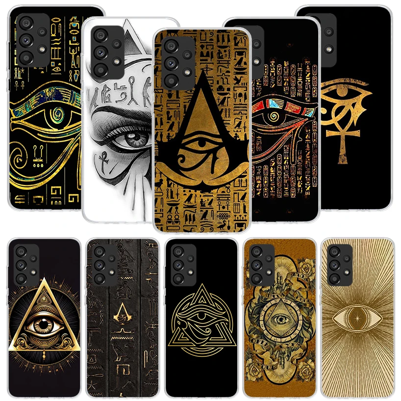 Sacred Eye of Horus Egypt Fresco Phone Case for Samsung Galaxy A15 A14 A13 A12 A55 A54 A53 A52 A35 A34 A33 A32 A25 A24 A23 A22 A