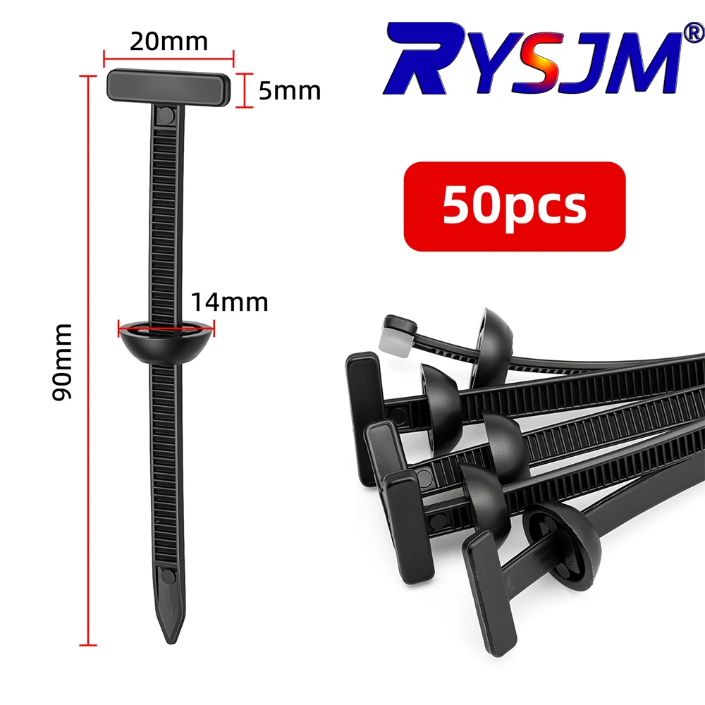 50/100pcs Car Nylon Cable Tie Buckles Heavy Duty Self-Locking Zip Ties Holder with Pin Button Fasteners Car UV Resistant Ties