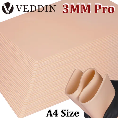 8/6/5/3/1 Uds piel para práctica de tatuaje 3MM tamaño Pro A4 pieles falsas de silicona para entrenamiento de maquillaje permanente suministro de piel accesorio de tatuaje