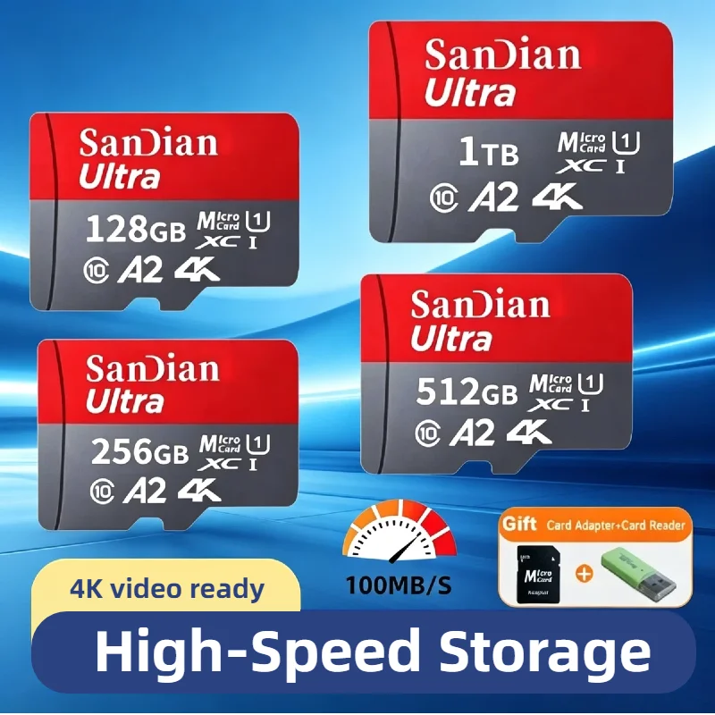 

Original Micro TF SD Memory Card 128GB 256GB Class 10 High Speed Card Stable Performance for Camera Phone MP3 Player