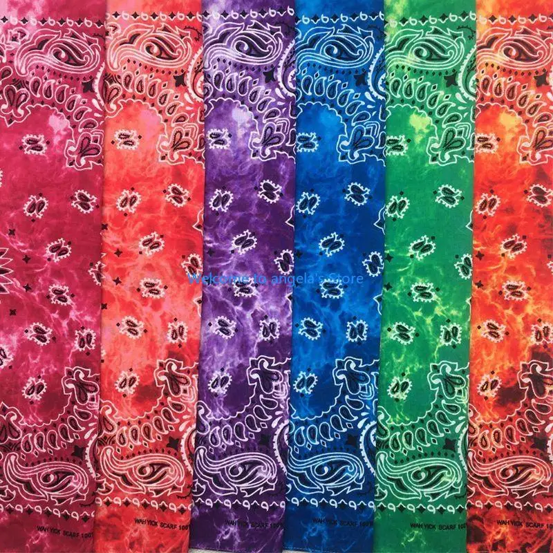 X4YC gradient paisley bandanas nowość motocykl twarzy maska ​​kwadratowy szalik chusteczka na nakrycia głowy kowboj