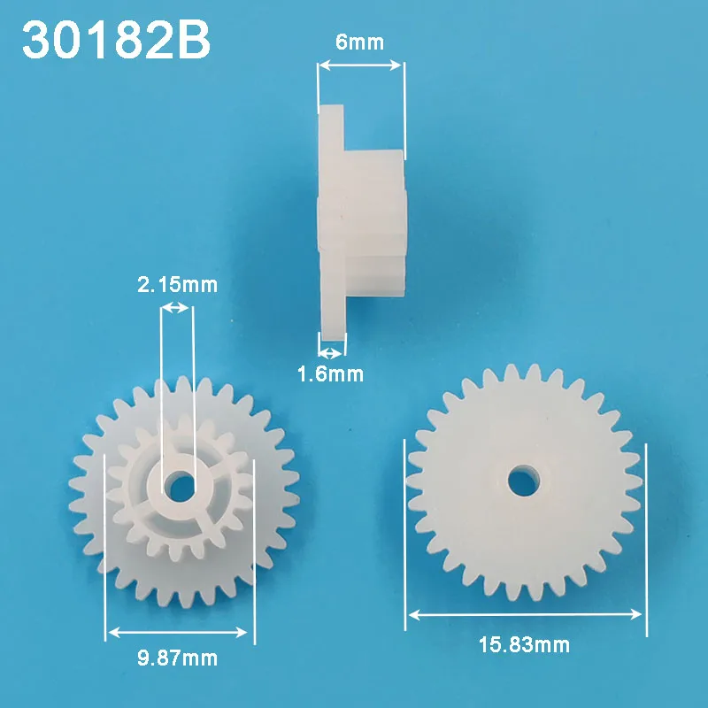 30182B 0.5M Plastic POM Gear Diameter 16mm 30T+18T 2B Double Layer Gear 2.15MM Shaft Hole DIY Toy Parts Accessories