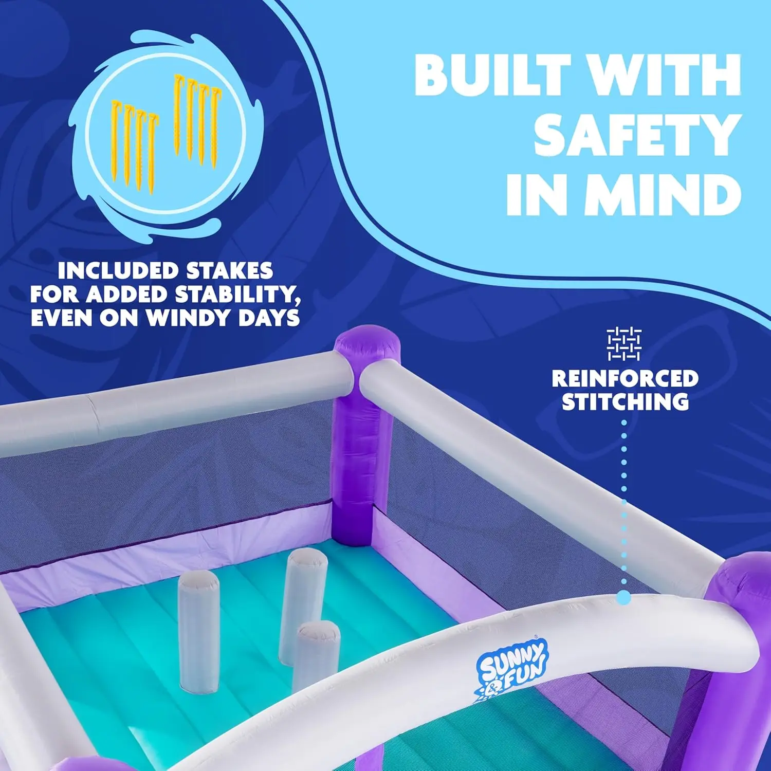 Casa inflável do salto |   Castelo inflável gigante de salto inflável de 12 x 10,5 pés para crianças com soprador de ar, estacas e kit de reparo |   Conjunto fácil