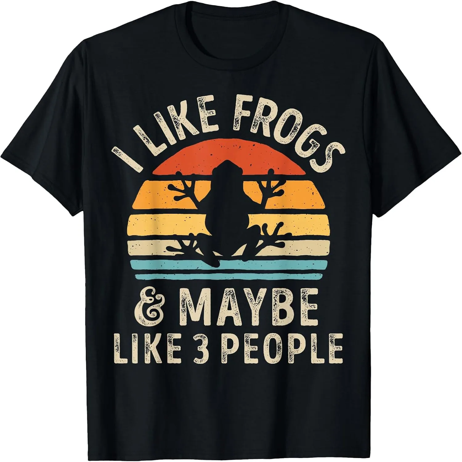 I Like Frogs and Maybe 3 People Frog Lover Retro Vintage Men T-Shirt