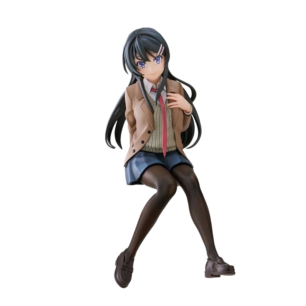 

Anime Bunny Girl figure Sakurajima Mai figuras Cute anime JK girl Action Figure Sitting Pose model statue Collect Toy doll Gifts