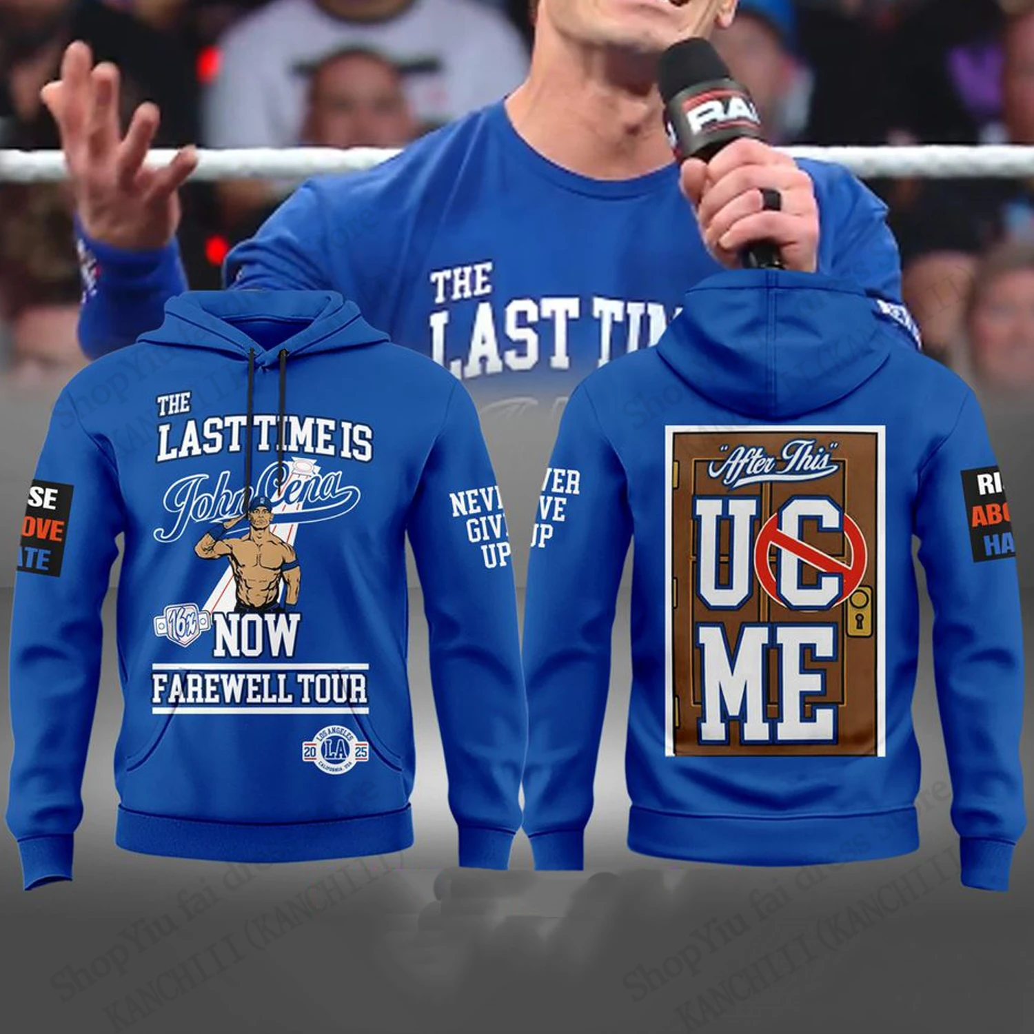 Новый John Cena Farewell Tour толстовка с 3d принтом для мужчин и женщин модный пуловер с капюшоном толстовка борцовский спортивный костюм мужская одежда Moletom