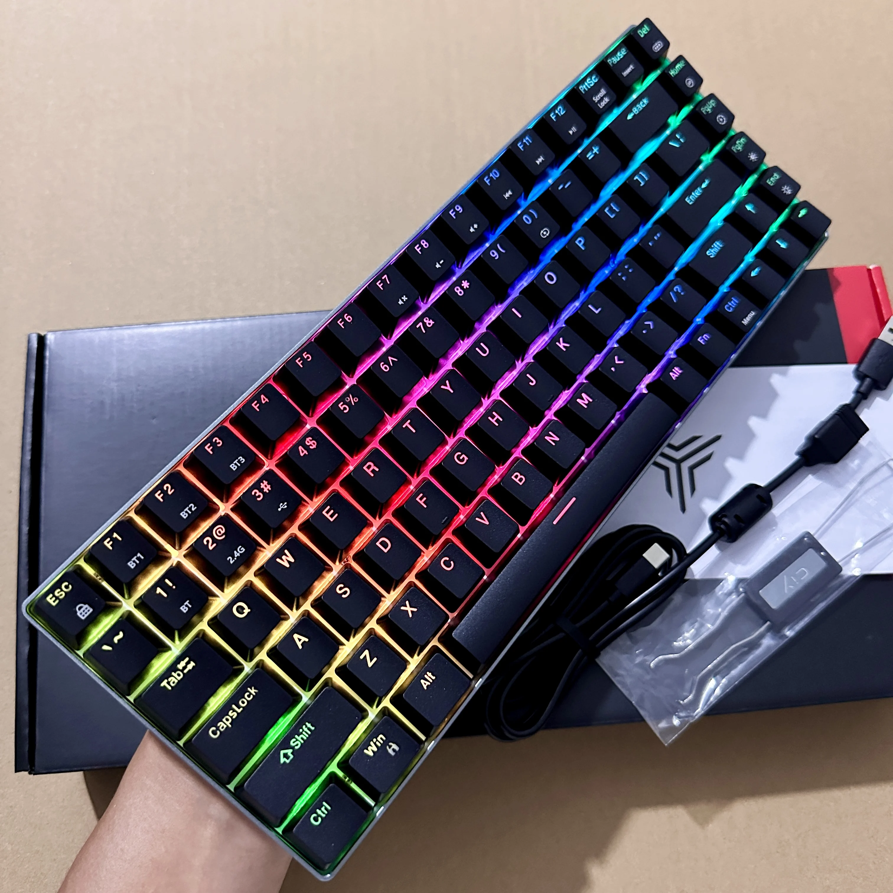 

Teamwolf Lm84 Wireless Mechanical Keyboard Bluetooth Tri-mode RGB Hot Swap Aluminum Alloy Frame E-sports Gaming Office Keyboard