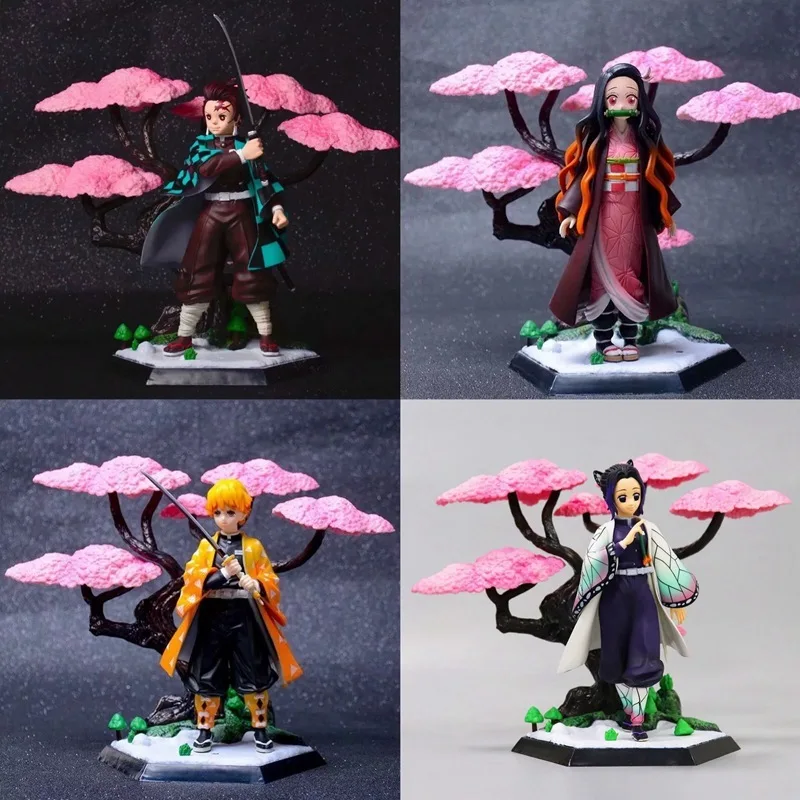 

Hot Demon Slayer GK Figure Tanjiro Nezuko Zenitsu Shinobu Kocho Anime Statue Model Collection Figurine Desktop Decor Gift