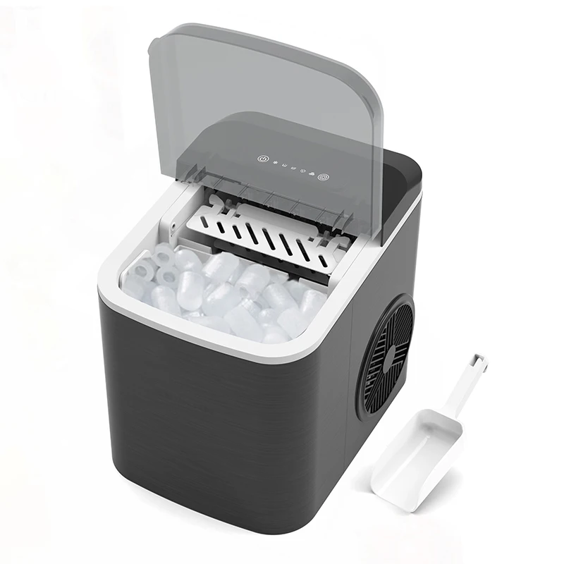 12Kg/24H Portable Ice Maker Self-Cleaning Countertop Ice Machine 2 Sizes Bullet Ice Cubes For Home Kitchen Office Bar Party