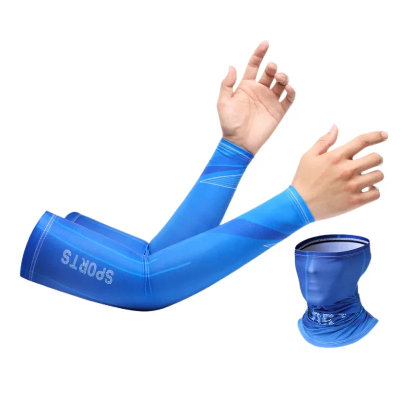 New Ice Silk Sleeve Sunscreen Cuff UV Sun Protection Arm Sleeves  Anti-Slip Men Women Long Gloves Outdoor Cool Sport Cycling