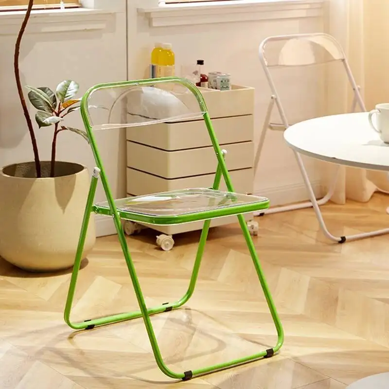 

Acrylic Chairs Transparent Folding Garden Makeup Indoor Comfortable Relax Chair Jardin Bedroom Chaise Pliante Luxury Furnitur